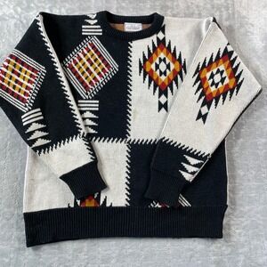 Vintage JJ Cochran Sweater Mens Large Aztec Southwestern‎ Geometric Knit